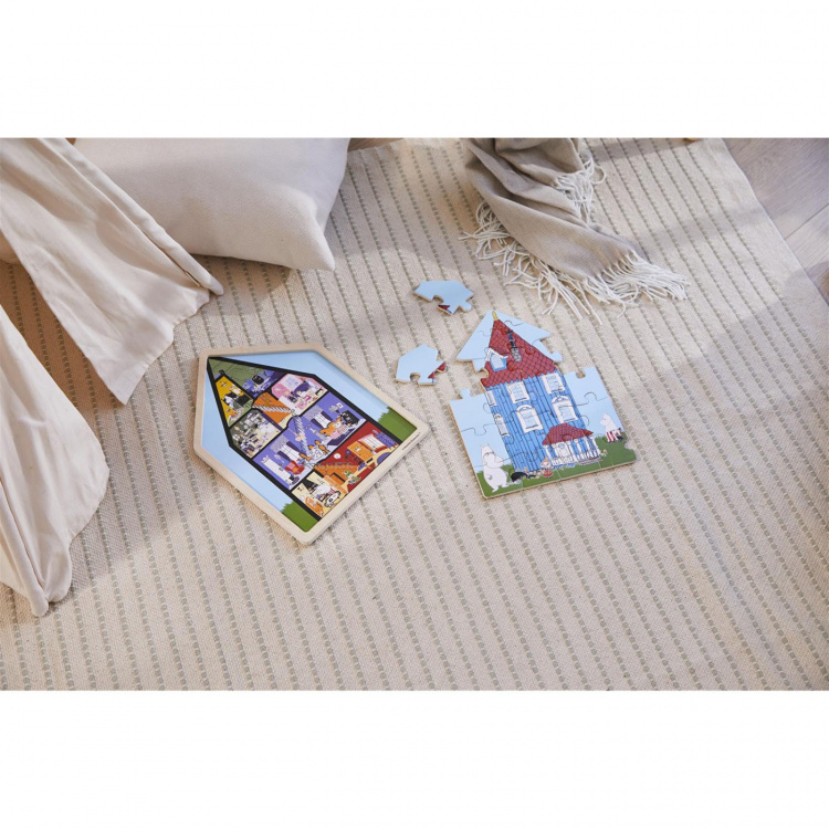 Moomin Palapeli 19 Pcs Wooden Framed Puzzle House