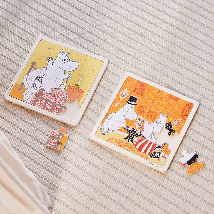 Moomin Palapeli 16 Pcs Wooden Puzzle Bedtime Jumping