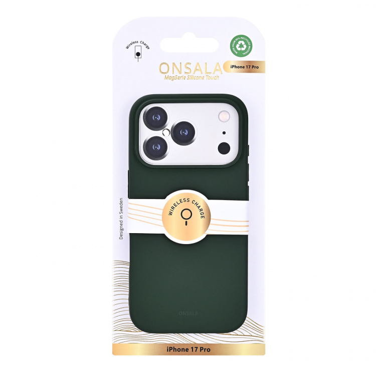 Onsala Mobilkuori silikonituntumalla Olive Green - iPhone 17 Pro