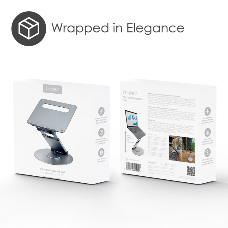Desire2 Kannettavan Tietokoneen Korotin Supreme 360 Alumiini