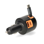 Nedis Autolaturi | 60 W | 2.4 / 3.0 A | Lähtöliitäntöjen määrä: 3 | Portin tyyppi: USB-A / USB-C™ | USB-C™ sisäänvedettävä kaapeli | 0.70 m | Automaattinen Jännitteen Valinta