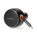 Nedis Autolaturi | 30 W | 2.4 / 3.0 A | Lähtöliitäntöjen määrä: 1 | USB-C™ sisäänvedettävä kaapeli | 0.70 m | Automaattinen Jännitteen Valinta
