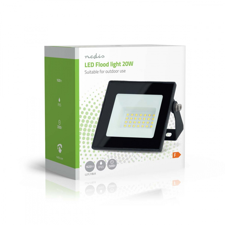 Nedis LED Valonheitin | 4000 K | Nimellisvaloteho: 1620 lm | IP44 | Energialuokka: F | 220 - 240 V AC 50/60 Hz | 20 W