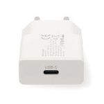 Nedis Seinälaturi | 20 W | GaN | PD3.0 | Pikalataus-toiminto | 1.67 A / 2.22 A / 3.0 A | Lähtöliitäntöjen määrä: 1 | USB-C™ | Automaattinen Jännitteen Valinta | Valkoinen