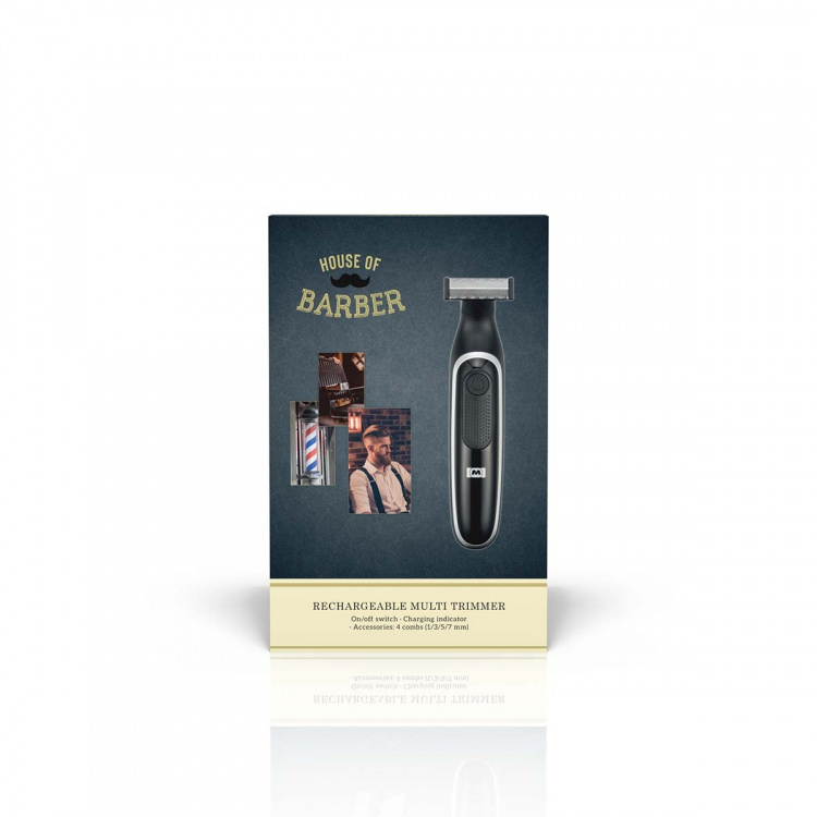 MELISSA Ladattava parta- ja vartalotrimmeri, jossa on erittäin ohut partakone, sisältää 4 välikampaa Musta