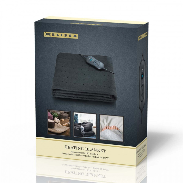 MELISSA Lämmityspeitto 80x150cm 55-60W Musta