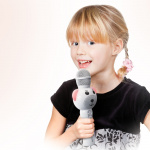 Lenco Karaokemikrofoni Bluetooth® SD-korttipaikalla valot Aux Out Valkoinen