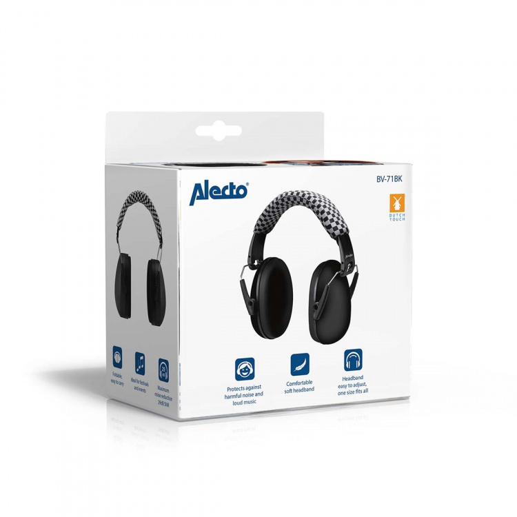 Alecto Vauvojen ja pikkulasten korvaläpät Musta