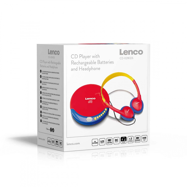 Lenco Lasten CD-soitin ladattavalla akulla