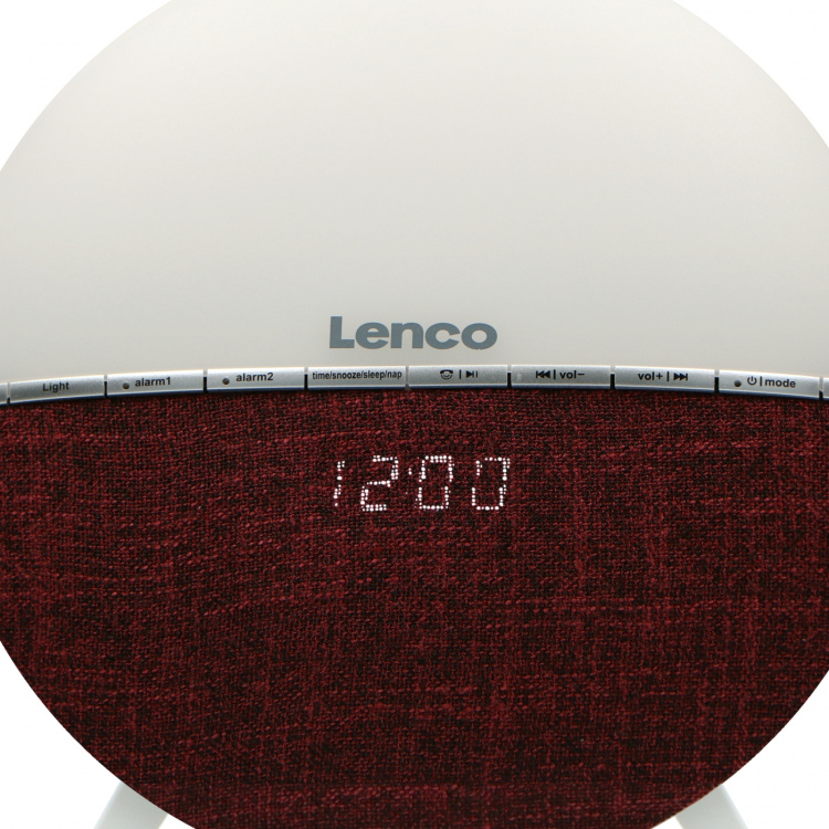 Lenco FM Herätyskelloradio - Herätysvalo Bluetooth® Punaisella Lenco FM Herätyskelloradio - Herätysvalo Bluetooth® Punaisella