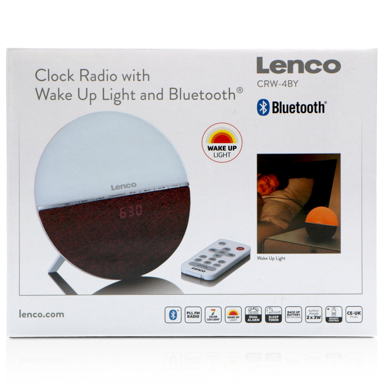 Lenco FM Herätyskelloradio - Herätysvalo Bluetooth® Punaisella Lenco FM Herätyskelloradio - Herätysvalo Bluetooth® Punaisella