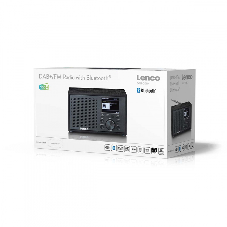 Lenco Mono DAB+ FM-radio Bluetoothilla Musta