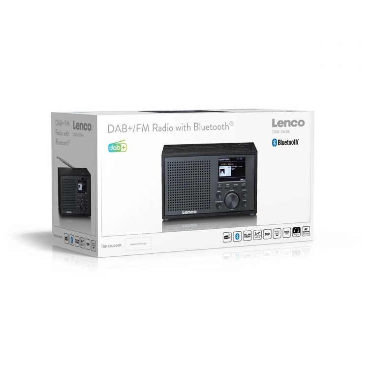 Lenco Mono DAB+ FM-radio Bluetoothilla Musta