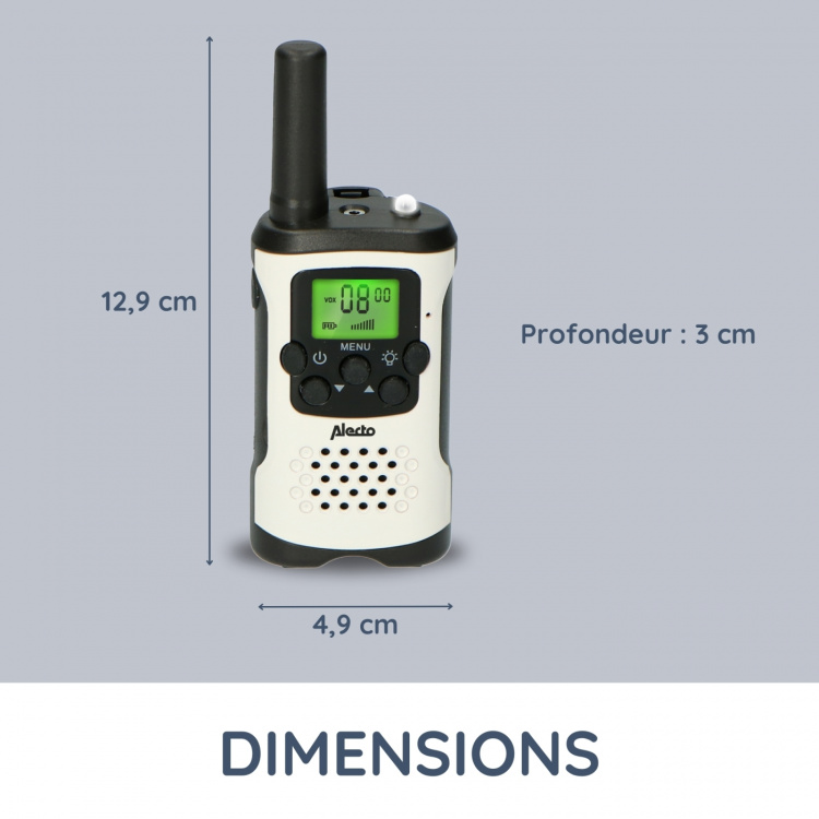 Alecto 2 kaksisuuntaisen radiopuhelimen sarja 7 km Valkoinen / Musta