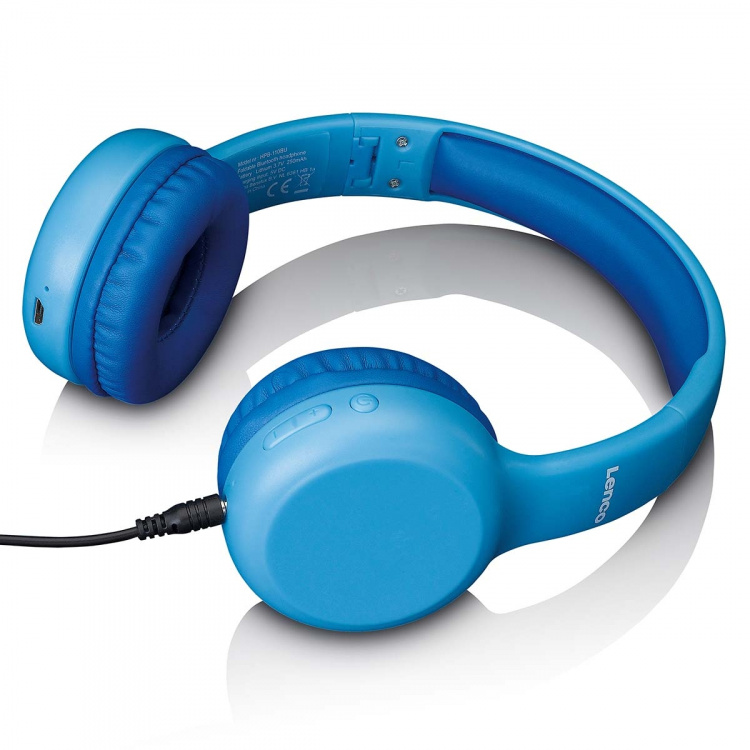 Lenco Taitettavat lasten Bluetooth®-kuulokkeet Blue Lenco Taitettavat lasten Bluetooth®-kuulokkeet Blue