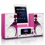Lenco Micro set herätyskello Bluetooth® FM-radio USB aux-in Prinsessa Lenco Micro set herätyskello Bluetooth® FM-radio USB aux-in Prinsessa