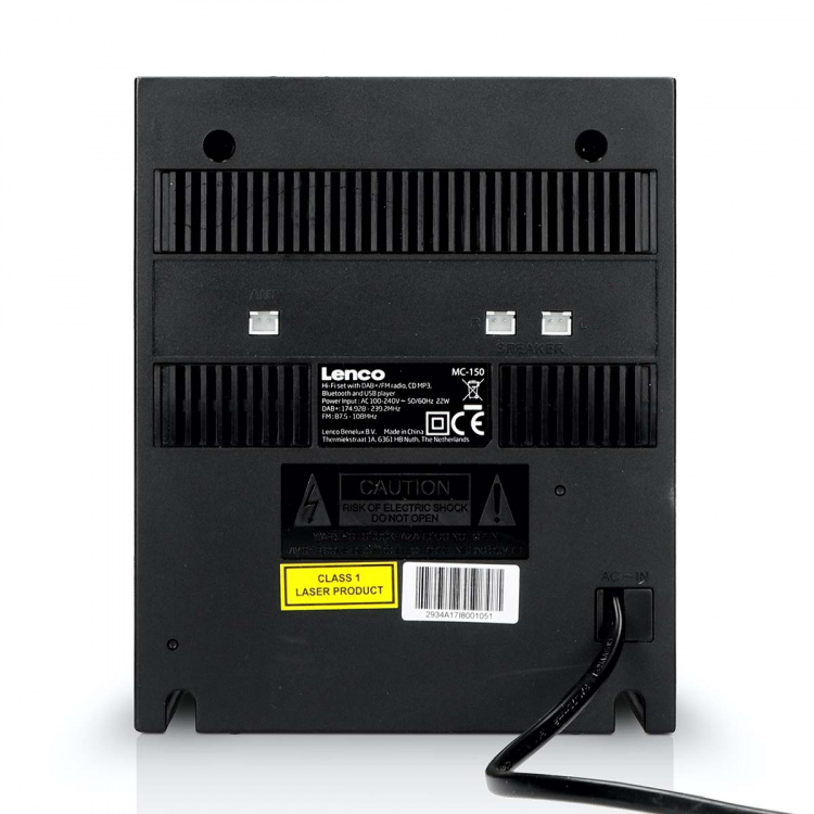 Lenco Micro-setti, jossa on DAB+/FM/CD/Bluetooth® ja USB-soitin - Musta Lenco Micro-setti, jossa on DAB+/FM/CD/Bluetooth® ja USB-soitin - Musta