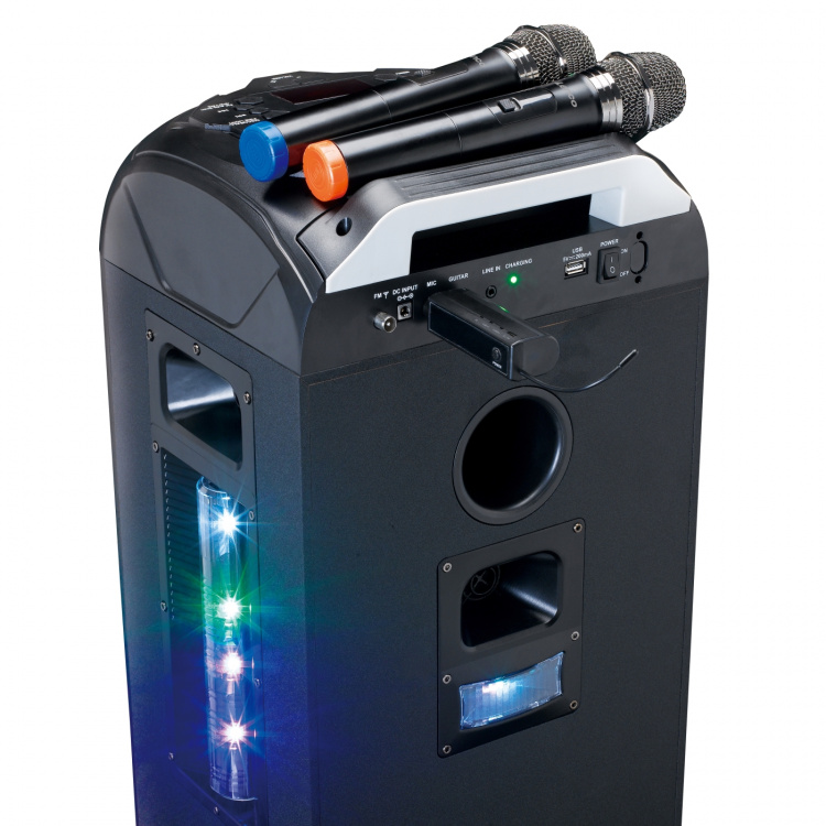 Lenco 2 langattoman mikrofonin sarja, jossa on kannettava paristokäyttöinen vastaanotin Lenco 2 langattoman mikrofonin sarja, jossa on kannettava paristokäyttöinen vastaanotin