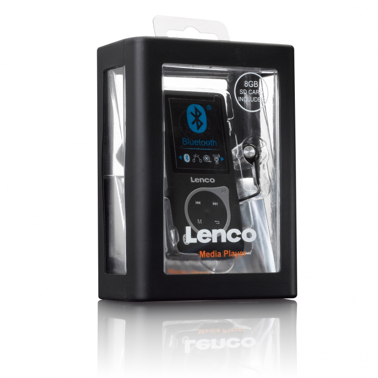 Lenco MP3/MP4-soitin Bluetoothilla Musta