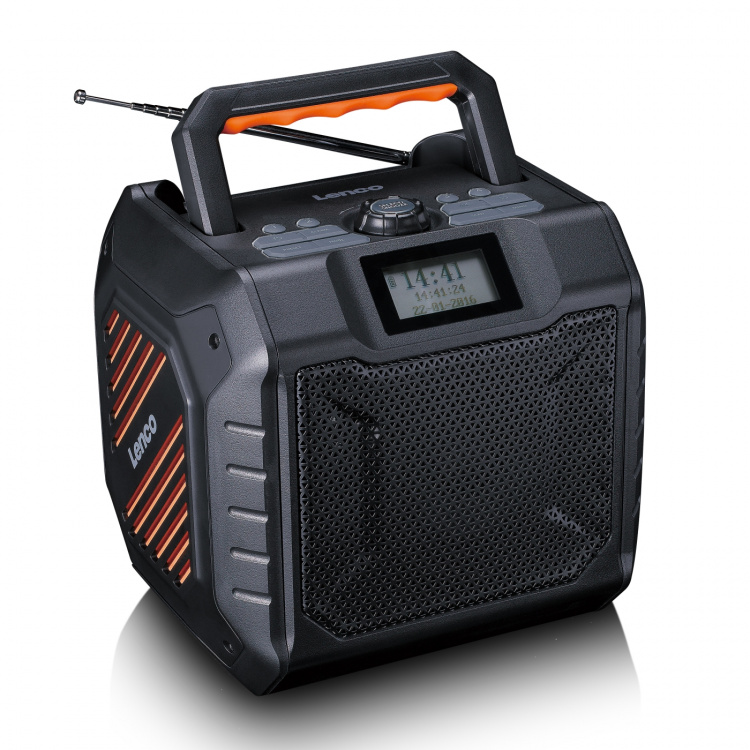 Lenco Tehokas kannettava DAB+/FM-radio Bluetooth® IPX5-vedenkestävyydellä Harmaa Lenco Tehokas kannettava DAB+/FM-radio Bluetooth® IPX5-vedenkestävyydellä Harmaa