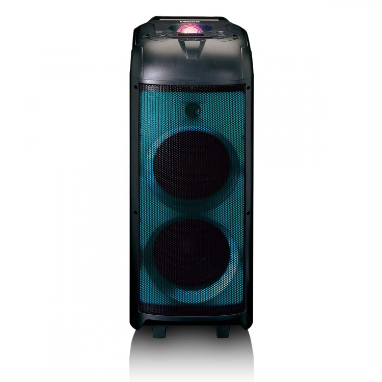 Lenco PA, jossa on täysi LED-valaistus ja diskopallo Lenco PA, jossa on täysi LED-valaistus ja diskopallo