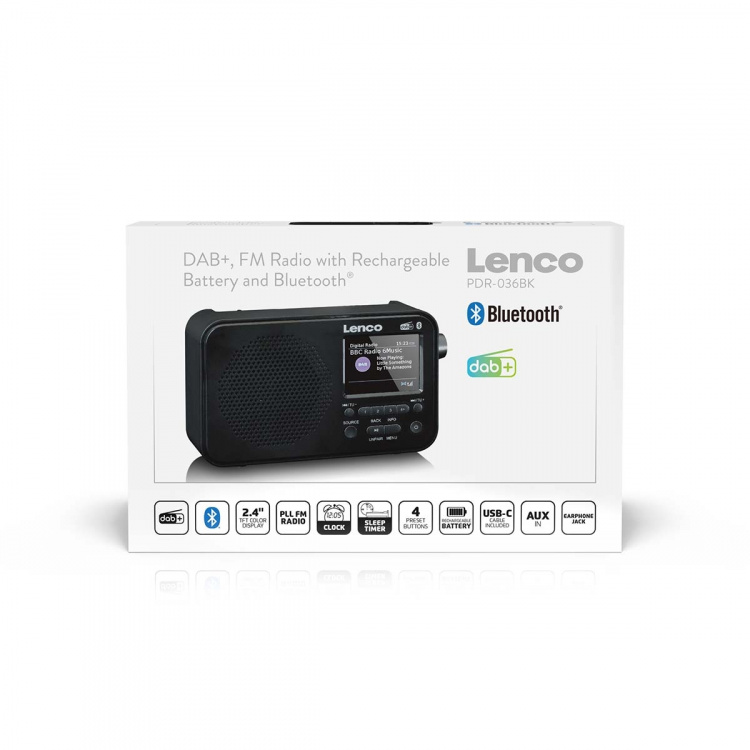Lenco Kannettava DAB+ FM-radio Bluetooth®:lla 2,4
