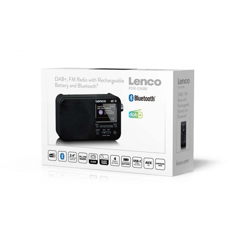 Lenco Kannettava DAB+ FM-radio Bluetooth®:lla 2,4