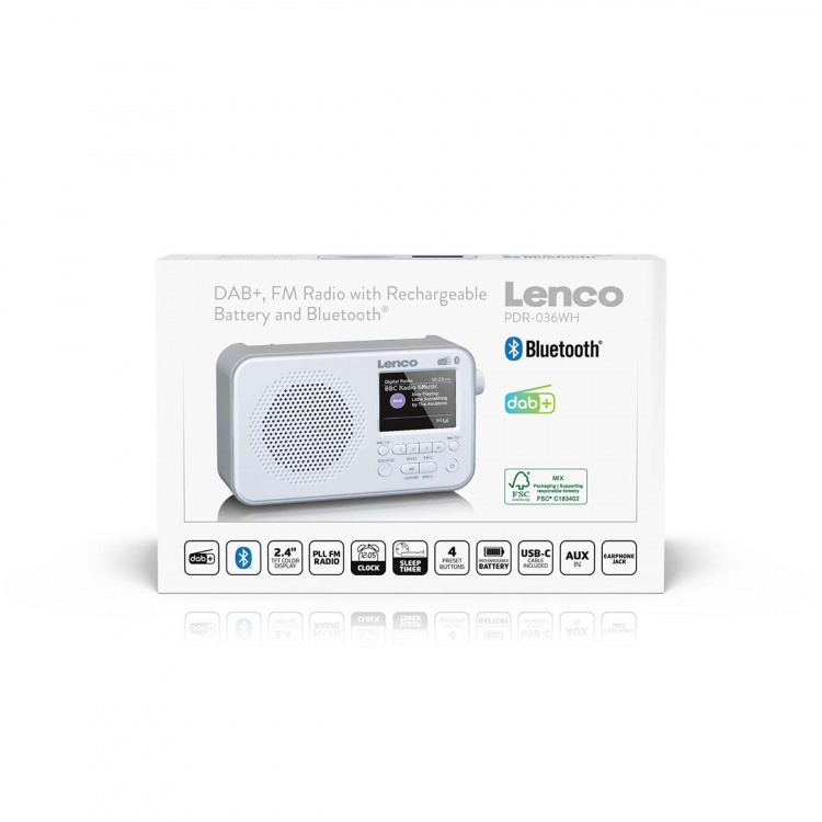 Lenco Kannettava DAB+ FM-radio Bluetooth®:lla 2,4