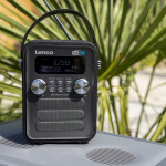 Lenco Kannettava DAB+ FM-radio Bluetooth®:llä ja AUX-liitännällä, ladattava akku Musta