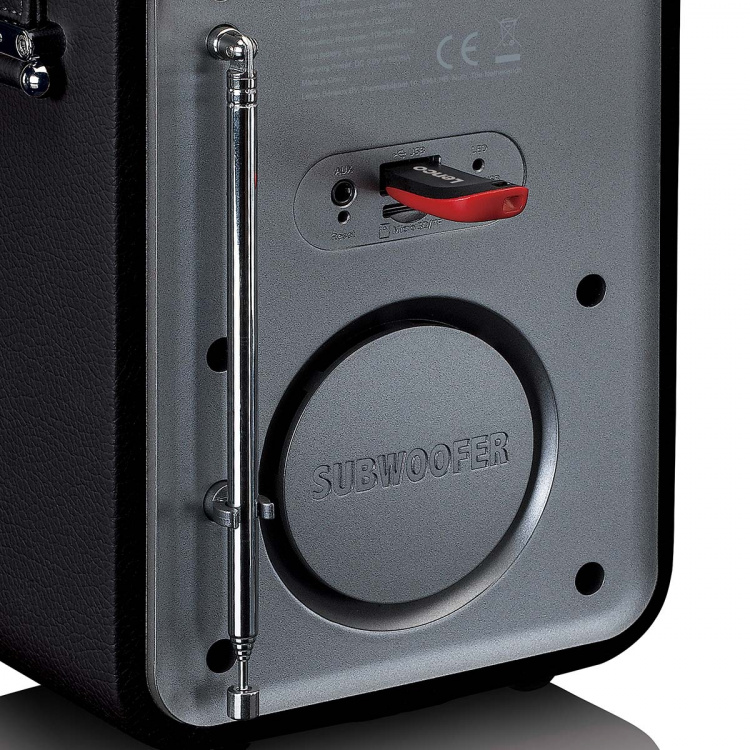 Lenco Kannettava DAB+ FM-radio Bluetooth®:llä ja AUX-liitännällä, ladattava akku Musta