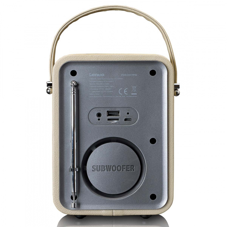 Lenco Kannettava DAB+ FM-radio Bluetooth®:llä ja AUX-ulostulolla, ladattava akku Taupe Lenco Kannettava DAB+ FM-radio Bluetooth®:llä ja AUX-ulostulolla, ladattava akku Taupe