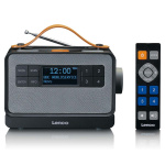 Lenco Kannettava FM/DAB+-radio isoilla painikkeilla ja  Lenco Kannettava FM/DAB+-radio isoilla painikkeilla ja