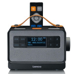 Lenco Kannettava FM/DAB+-radio isoilla painikkeilla ja  Lenco Kannettava FM/DAB+-radio isoilla painikkeilla ja