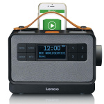 Lenco Kannettava FM/DAB+-radio isoilla painikkeilla ja  Lenco Kannettava FM/DAB+-radio isoilla painikkeilla ja