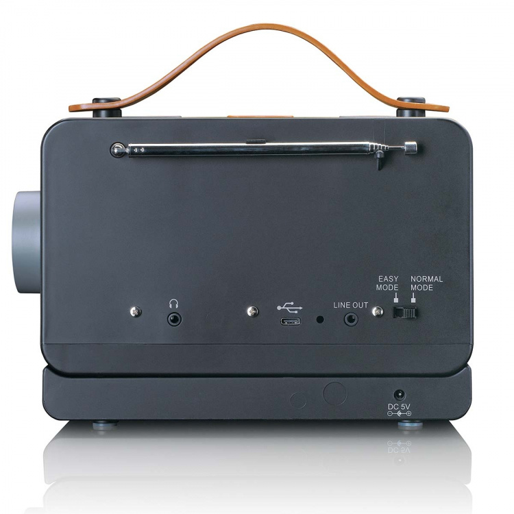 Lenco Kannettava FM/DAB+-radio isoilla painikkeilla ja  Lenco Kannettava FM/DAB+-radio isoilla painikkeilla ja