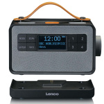 Lenco Kannettava FM/DAB+-radio isoilla painikkeilla ja  Lenco Kannettava FM/DAB+-radio isoilla painikkeilla ja