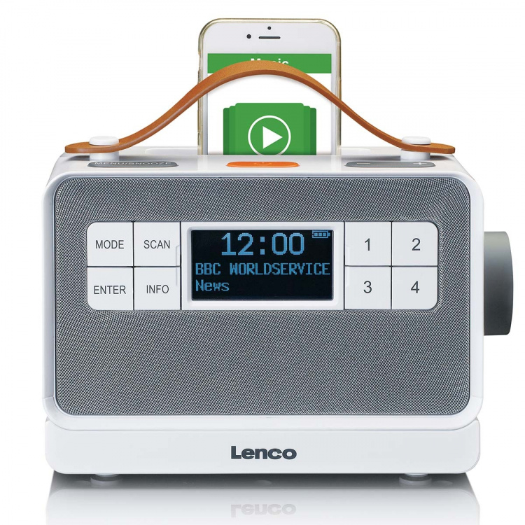 Lenco Kannettava FM/DAB+-radio isoilla painikkeilla ja 