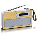 Lenco Kannettava DAB+/ FM-radio Bluetooth®:lla Bamboo White -mikrofoni, valkoinen Lenco Kannettava DAB+/ FM-radio Bluetooth®:lla Bamboo White -mikrofoni, valkoinen