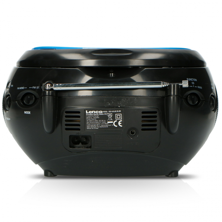 Lenco Kannettava FM-radio CD:llä Sininen / Musta Lenco Kannettava FM-radio CD:llä Sininen / Musta