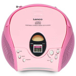 Lenco Kannettava FM-radio CD-levyllä Pink Lenco Kannettava FM-radio CD-levyllä Pink