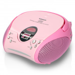 Lenco Kannettava FM-radio CD-levyllä Pink Lenco Kannettava FM-radio CD-levyllä Pink
