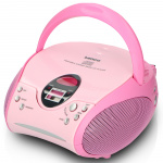 Lenco Kannettava FM-radio CD-levyllä Pink Lenco Kannettava FM-radio CD-levyllä Pink