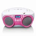 Lenco Kannettava FM-radio/CD/MP3- ja USB-soitin Vaaleanpunainen Lenco Kannettava FM-radio/CD/MP3- ja USB-soitin Vaaleanpunainen