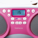 Lenco Kannettava FM-radio/CD/MP3- ja USB-soitin Vaaleanpunainen Lenco Kannettava FM-radio/CD/MP3- ja USB-soitin Vaaleanpunainen