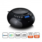 Lenco Boombox, jossa on DAB+/ FM-radio ja Bluetooth® Musta Lenco Boombox, jossa on DAB+/ FM-radio ja Bluetooth® Musta