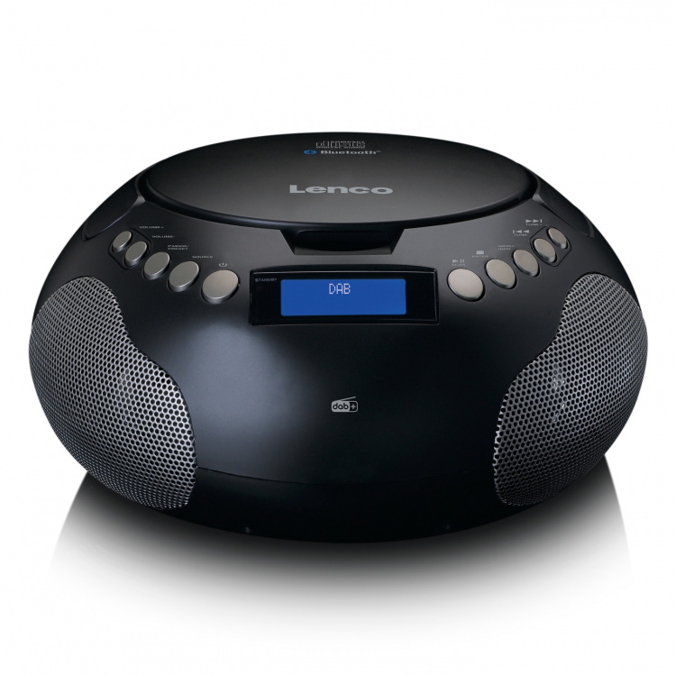 Lenco Boombox, jossa on DAB+/ FM-radio ja Bluetooth® Musta Lenco Boombox, jossa on DAB+/ FM-radio ja Bluetooth® Musta
