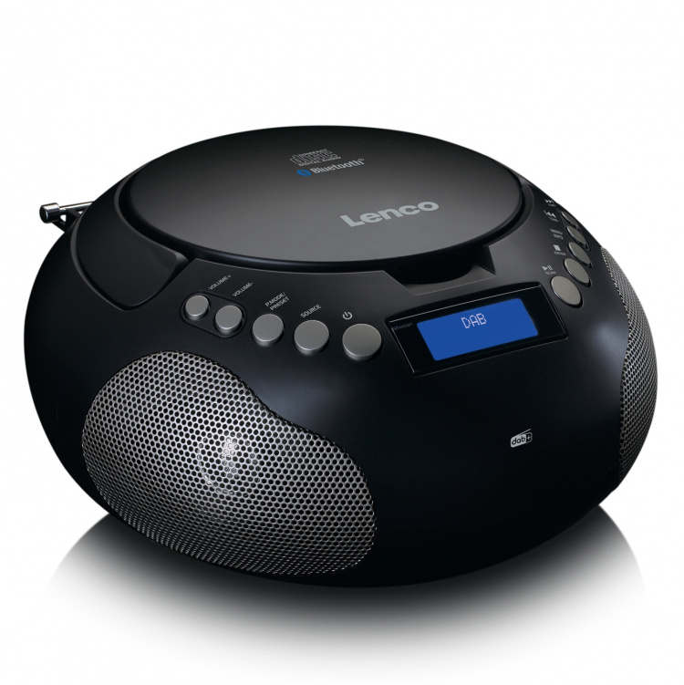 Lenco Boombox, jossa on DAB+/ FM-radio ja Bluetooth® Musta Lenco Boombox, jossa on DAB+/ FM-radio ja Bluetooth® Musta