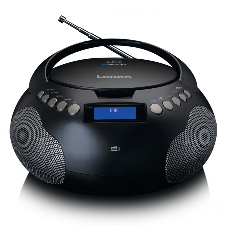 Lenco Boombox, jossa on DAB+/ FM-radio ja Bluetooth® Musta Lenco Boombox, jossa on DAB+/ FM-radio ja Bluetooth® Musta