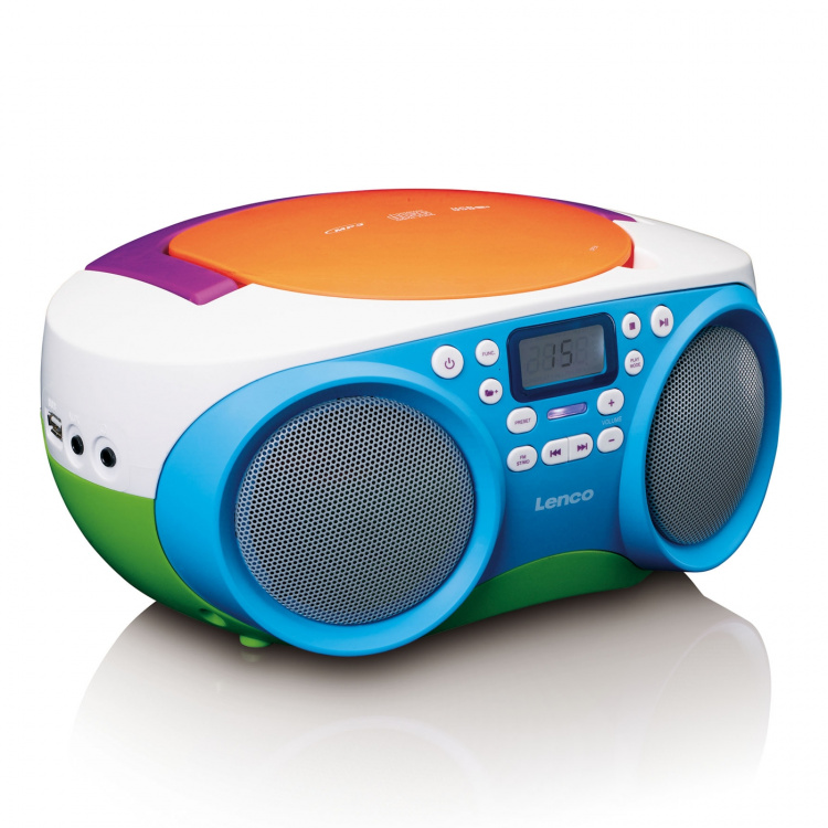 Lenco Kannettava FM-radio ja CD/USB-soitin Monivärinen Lenco Kannettava FM-radio ja CD/USB-soitin Monivärinen