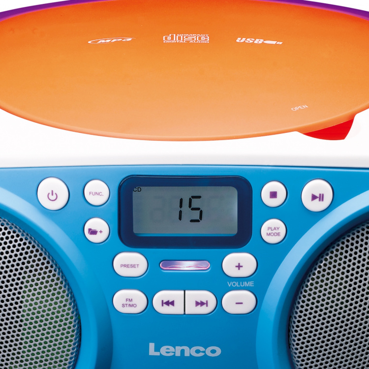 Lenco Kannettava FM-radio ja CD/USB-soitin Monivärinen Lenco Kannettava FM-radio ja CD/USB-soitin Monivärinen